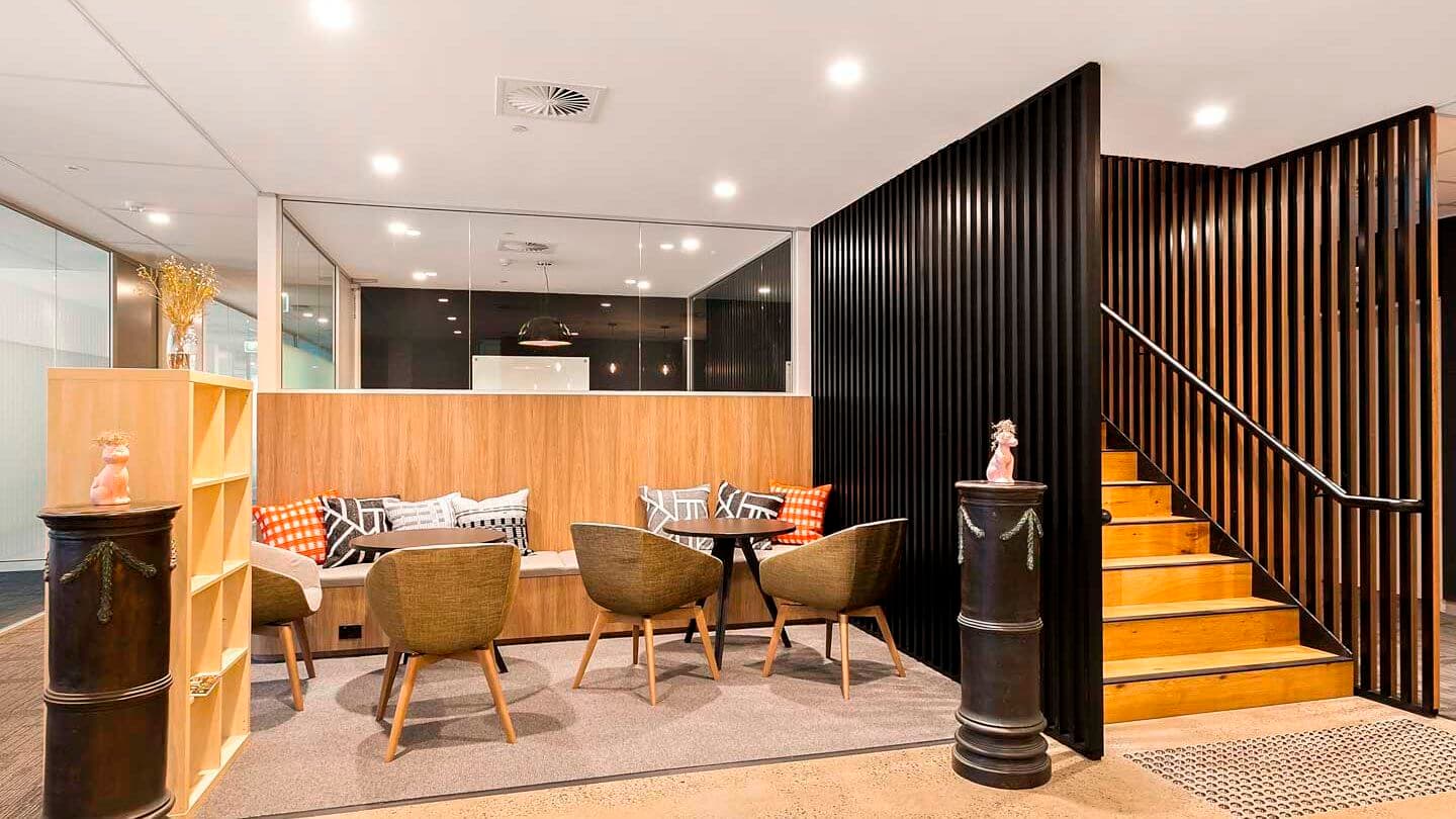 A small breackout area at Workspace365's Clarence Street location