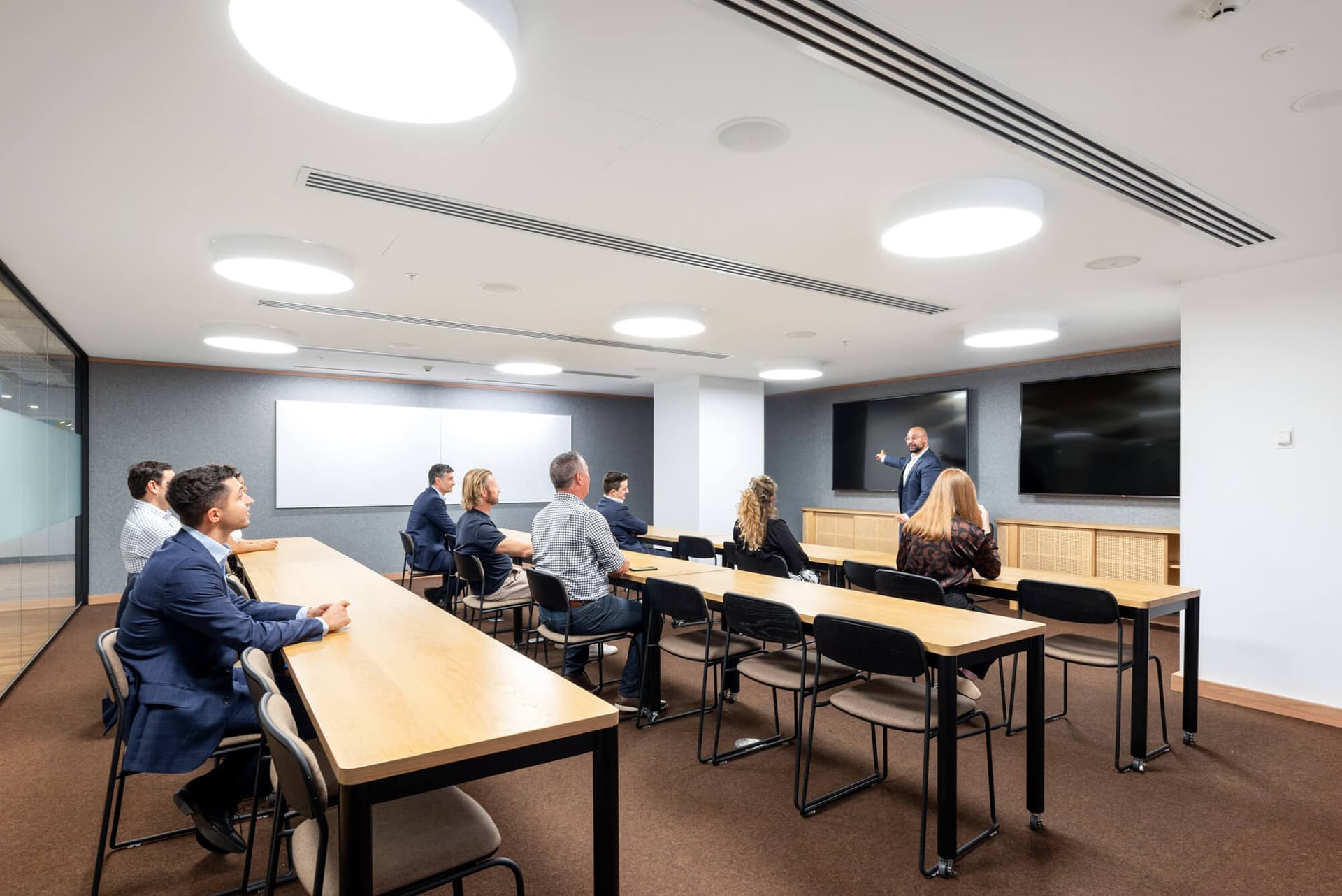 Large conference and training room at Workspace365 Brisbane.